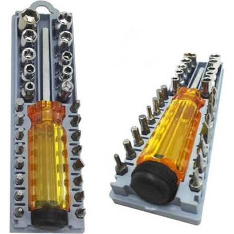 TRADE SHOP - Kit Giraviti Cacciavite Universale Multifunzione Con Punte Intercambiabili 28 Pz 53681 - (1/4)