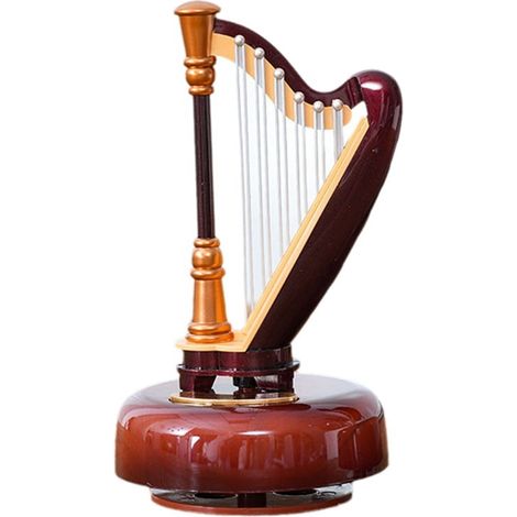 Boîte À Musique - Boîte À Musique Rotative Avec Harpe - Décoration De Bureau - Cadeau D'anniversaire - 1 Pièce (1/5)