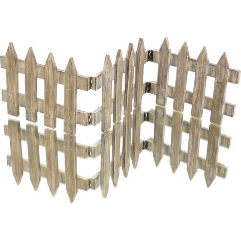 POSIWIO Zaun Braun klappbar mit 4 Scharnieren 60 cm - Spießtanne (1/4)