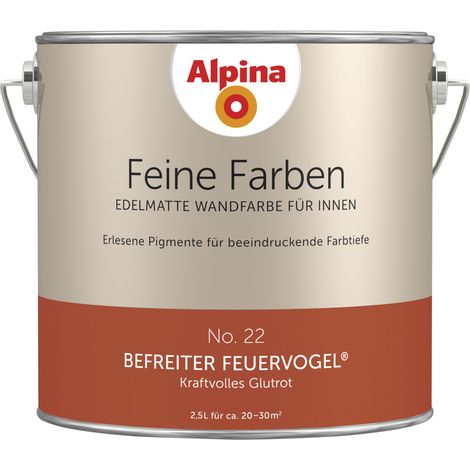 Alpina Feine Farbe No 22 2,5 l Kraftvolles Glutrot Befreiter Feuervogel