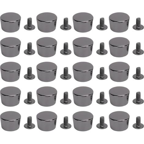 20 pièces Rivets de reliure en cuir en alliage de Zinc Rivets de réparation de ceinture en cuir multifonctionnels pour sac à main de vêtements (Grise) (1/5)