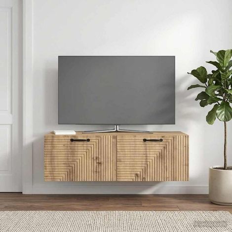 vidaXL Meuble TV mural 98 x 41 x 30 cm Chêne artisanal (1/5)