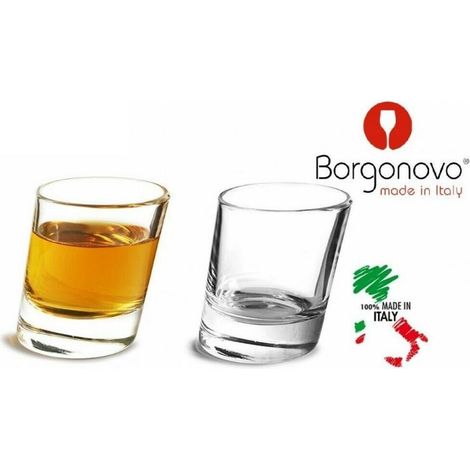 Set 6 Bicchieri in vetro Pisa Inclinati shot amari liquori 5 cl borgonovo (1/2)