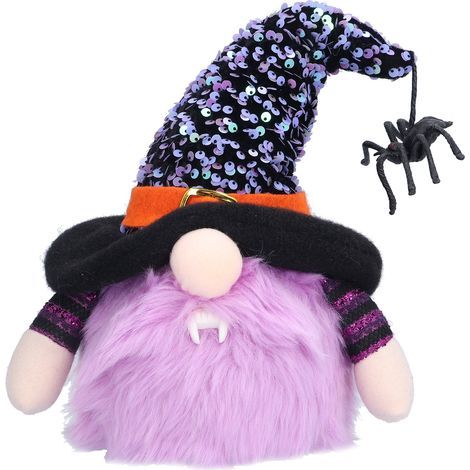 Décorations d'Halloween, nains lumineux, poupée sans visage phosphorescente pour Noël et Thanksgiving, violet (1/5)