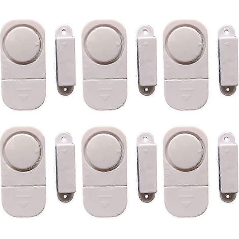 Lot de 6 alarmes antivol sans fil pour portes et fenêtres d'appartement, à installer soi-même. (1/5)