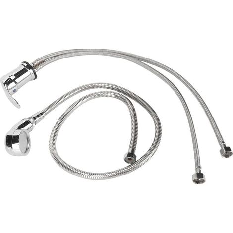 Robinet De Shampooing - Mitigeur Eau Chaude Froide - Pour Salon De Coiffure - Flexible 1 2 M - Céramique - Zinc (1/5)