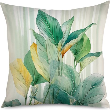 Housse de coussin imprimé feuilles de magnolia (1/5)