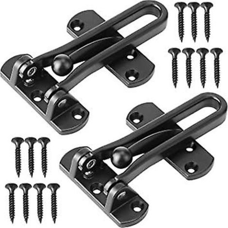 (Schwarz, 2er-Set) Verstärktes Türgriffschloss, geeignet für Hauseingangstüren, kindersicher, aus verdickter, massiver Aluminiumlegierung. (1/5)