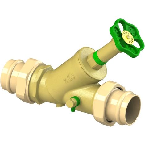 JS Vanne KFR, avec raccord à sertir (filetage extérieur) MULTI, avec vidange, avec tige non montante, DN50, diamètre de sertissage 54mm, certifié DVGW, 0016875400001 (1/3)
