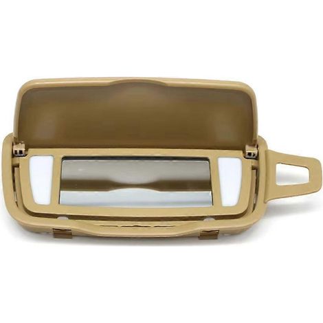 Sonnenblende mit Beleuchtung für Schminktisch und Sonnenblende, kompatibel mit Porsche Boxster, Cayman 981, 982, Carrera 911, Traga GT3 991, 992, beige. (1/5)