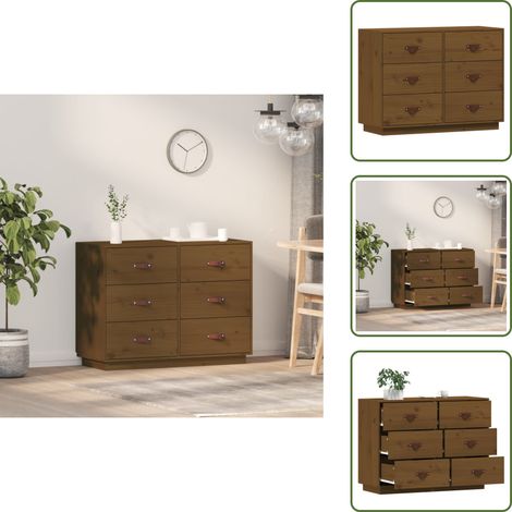 - vidaXL Credenza ambra 100x40x75 cm in Legno Massello di Pino -