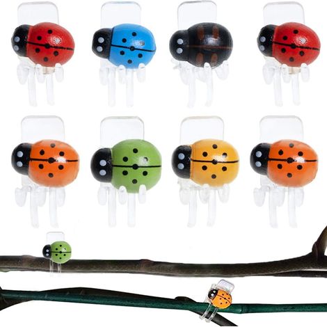 Plant Clips - 30 Pieces Plastic Garden Support Clips - For Orchids Vines Tomatoes Beans - 2x2 cm - Multicolor (1/5)