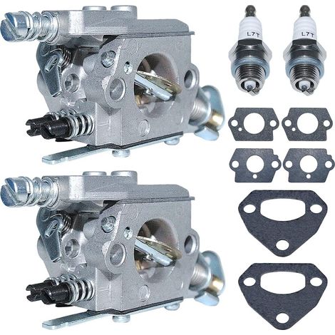 Carburateur C1Q-W29E avec kit joint et bougie pour tronçonneuses Husqvarna 36 41 136 137 141 142 (1/5)