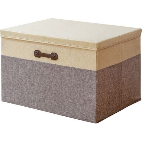 Light Grey Fabric Folding Storage Box 30L (40x30x25cm) Home Wardrobe