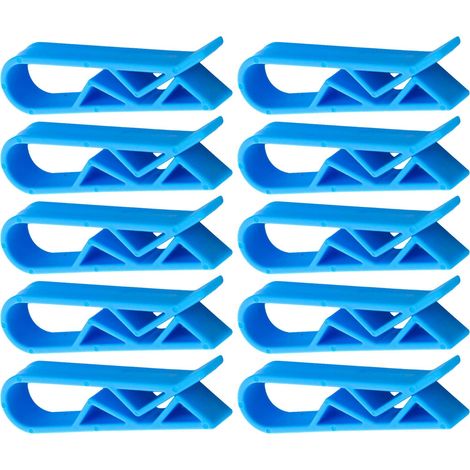 Pince à Poubelle en Plastique Bleu pour Paquet 24 Pièces Clip de Fixation Compact, Bord Lisse, Usage Maison et Hôtel, pour Corbeille à Papier (1/5)