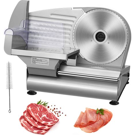 Trancheuse à viande électrique Mophorn 180 W, lame en acier inoxydable SUS420 de 7,5 po, épaisseur réglable de 0 à 0,6 po, facile à nettoyer, idéale pour la viande, le pain, le jambon et le fromage