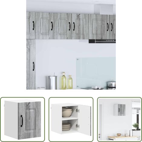 Holzschrank -  Küchenschrank mit Speicher Kalmar Graues Sonoma 30 x 31 x 40 cm (1/5)