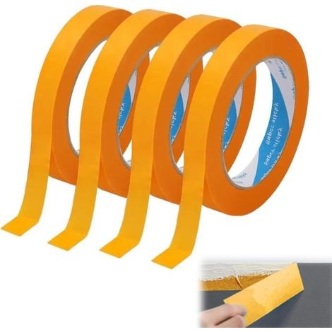 4PCS Ruban de Masquage Peinture,20mmx50m Ruban Vinyle pour Masquage de Précision,Ruban de Masquage,Masquage Peinture,Bande Adhesive (1/4)