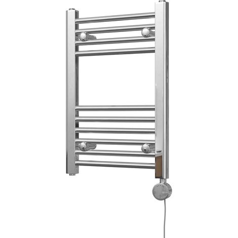 Zennor - Chrome Electric Towel Rail H600mm x W400mm Straight 150w Thermostatic (1/3)