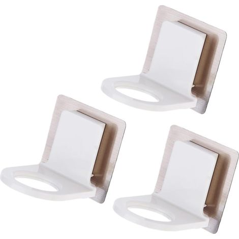 Porte-flacons de gel douche Healeved , gain place , lot 3 , en plastique , autocollant , blanc , pou (1/5)