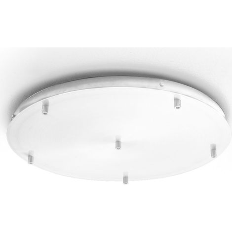 Rosone circolare Alice B T/6 per 6 punti luce in metallo finitura bianco opaco con morsettiera e pressacavi inclusi - Gea Luce Componenti (1/2)