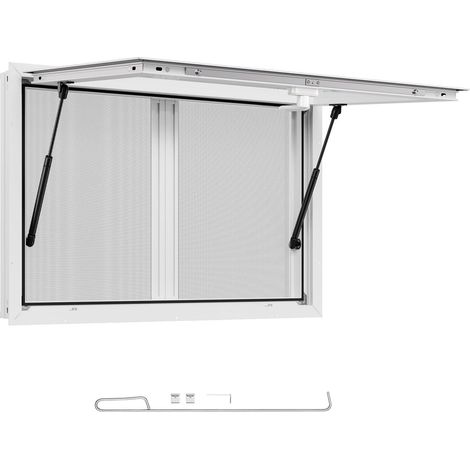 Fenêtre de Concession pour Camion Restaurant 91,5x61 cm, Fenêtre de Service pour Stand de Vente, Cadre en Alliage d'Aluminium, 2 Moustiquaires Coulissantes, Porte à Auvent et Crochet de Traction (1/5)