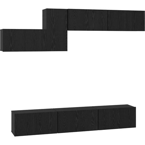 Maison Exclusive - Ensemble meuble TV 7 pcs Chêne noir Bois d'ingénierie