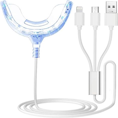 Accélérateur de blanchiment des dents, plateau à 16 LED bleues, lampe portable pour amélioration du gel, lumière froide, retrait du jaunissement des dents (1/5)