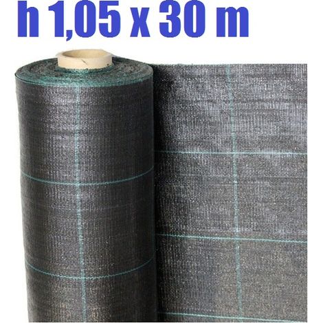 TELO PER PACCIAMATURA NERO QUADRETTATO TESSUTO POLIPROPILENE ANTISTRAPPO - mt 30 x 1,05 H