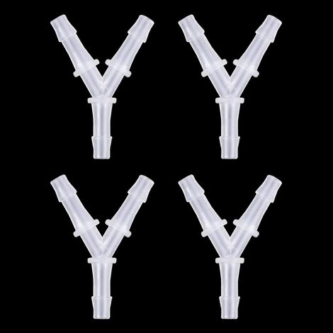 Lot de 4 connecteurs de pompe à air d'aquarium en forme de Y - Connecteur de tuyau d'air anti-chute - En plastique - Pour tuyau d'air de 1,9 cm (1/5)