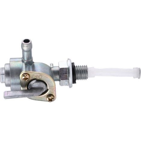 Robinet Carburant - Vanne ON-OFF 90° - Pour Réservoir Générateur Moteur - Filetage M10x1 25 - Sortie Tuyau Cannelé 1/4 - 1 Pièce (1/3)