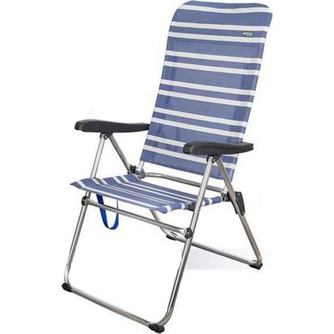 Aktive Strandstuhl Klappbar 5 Positionen Blau Grau