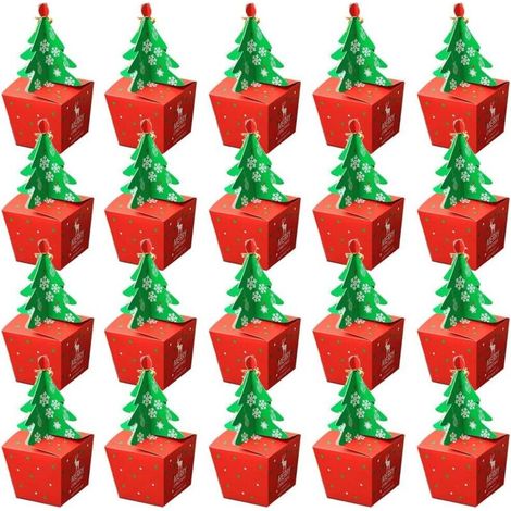 Boîtes de Noël en forme de pommes, 20 pièces, coffrets cadeaux à personnaliser, jolis cadeaux à motifs de dessins animés, fruits