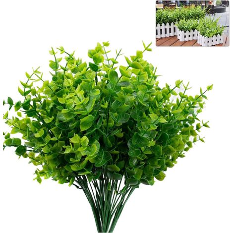 Buis artificiel (lot de 7), tiges de buis artificielles de verdure de ferme, fausses plantes et ressorts de verdure pour la ferme, la maison, le jardin, le bureau, la terrasse, le mariage et la décora (1/5)