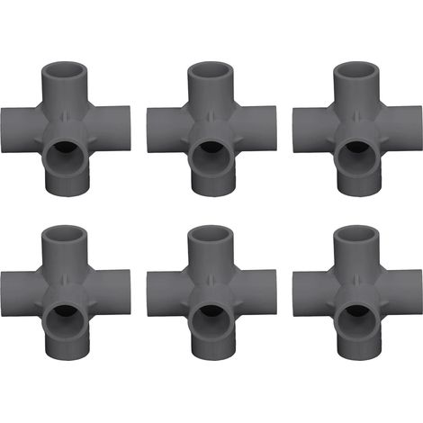 10 raccords de tuyau PVC en coude à 5 voies 25 mm, lot de 10, noirs, pour meubles, serres et tentes (1/5)