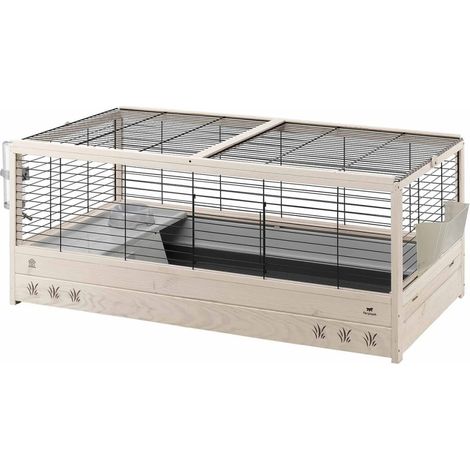 Ferplast ARENA 120 Gabbia in legno di pino nordico FSC per conigli. . Variante ARENA 120 - Misure: 125 x 64.5 x h 51 cm - (1/4)