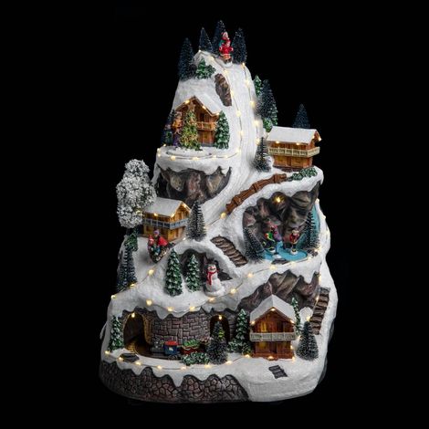 Aldea de montaña nevada luz 75 LED H.44cm musical  - Feeric lights & christmas