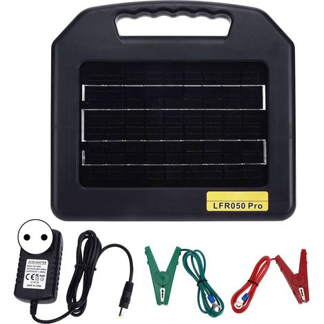 Chargeur de clôture électrique solaire 8W 30 Miles, contrôleur portable pour ferme, prise UE (1/5)