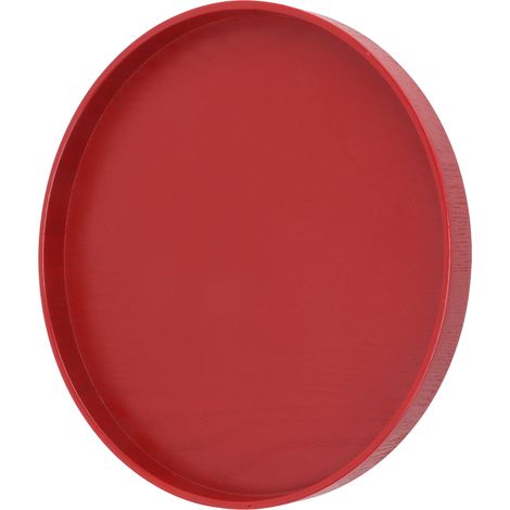 Plateau à thé rond en bois rouge vin, assiette à thé verte, plat de service pour la cuisson du thé, idéal pour la maison ou le salon de thé, 24 cm / 9,45 pouces (1/5)