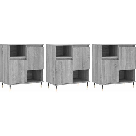 3 Stk. Sideboard/Anrichte/Buffet Grau Sonoma Holzwerkstoff LXWW834141 (1/5)