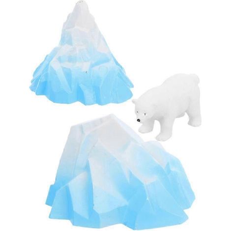 Figurines igloo iceberg décoratives pour aquarium, ensemble de 3 pièces en plastique (1/5)