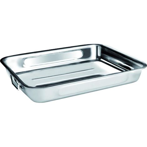 1 Plat à rôtir, Inox, Ans pliantes, 40x28x7 cm, Cuisson four, Usage quotidien (1/2)