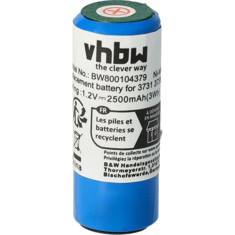 vhbw Akku kompatibel mit Braun Oral-B Oxyjet, Precision Clean, 3D White, Precision Cleaner elektrische Zahnbürste (2500 mAh, 1,2 V, NiMH)
