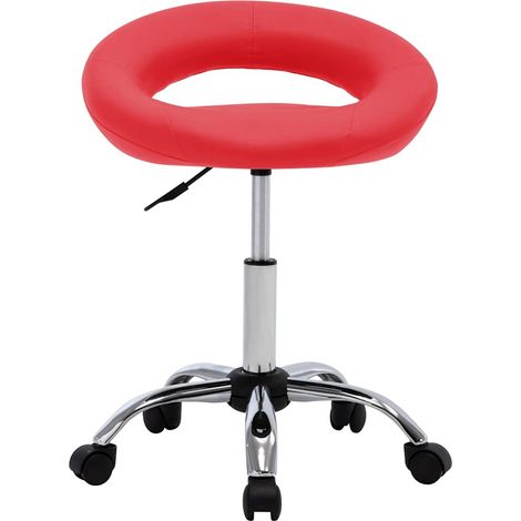 Maison Exclusive - Sedia da Lavoro con Ruote Rossa in Similpelle (1/5)
