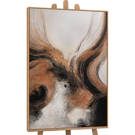 Gemälde Element in Bewegung Rahmen Eichefarben 120x80 cm (1/5)