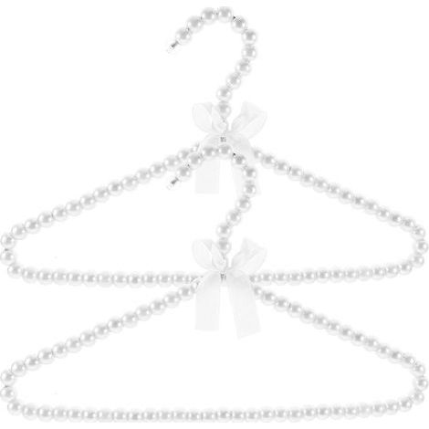 Lot de 2 cintres à perles pour vêtements, petits cintres pour présentoirs de vêtements en magasin-30X19X1CM-White (1/4)