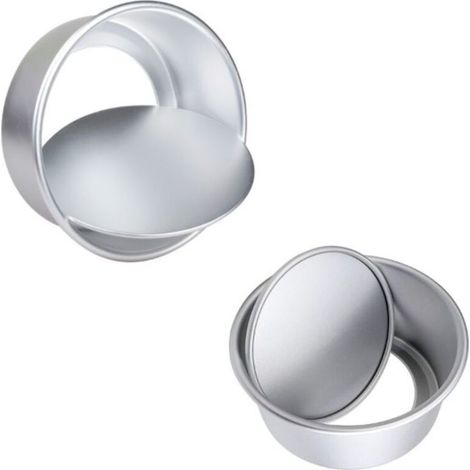 2 Pcs Moule Gâteau Rond avec Base Amovible Moulle Gâteau en Aluminium 6/8 pouces avec Couteau à Démouler pour Mariage Anniversaire Fêtes Patisserie (1/4)