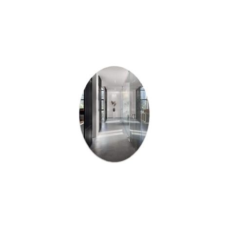 Miroir mural ovale moderne 40x60cm – Plexiglas avec biseau poli – Installation facile avec matériel inclus – Pour salle de bain et bureau (1/4)