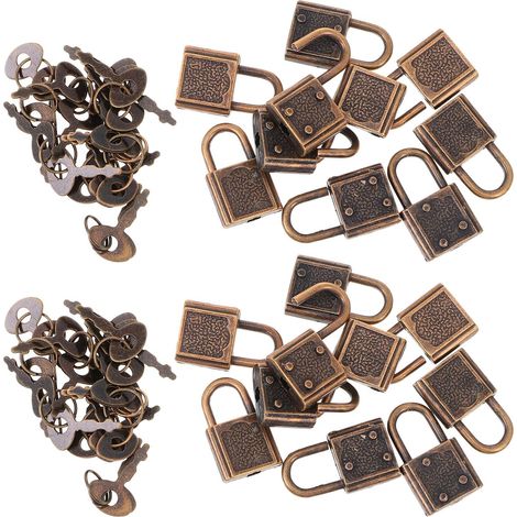 de 30 mini cadenas rétro avec clé petits cadenas vintage