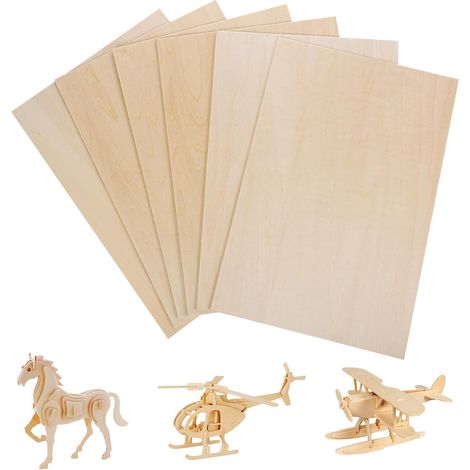 6 Plaques Contreplaqué Tilleul A4 2 Mm, 30 x 21 Cm Pour Bricolage Lot De 6, Surface Lisse, Bords Soignés, Pour Peinture, Pyrogravure, Découpe Laser Et Artisanat (1/5)